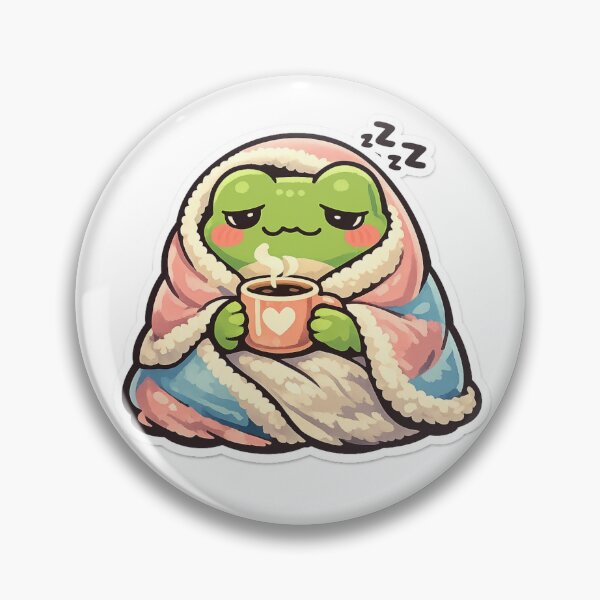 Item preview, Sleepy Frog Cozy Coffee Aesthetic Illustration | Cute Frog Art designed and sold by ArtsyExplorer.