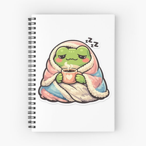 Item preview, Sleepy Frog Cozy Coffee Aesthetic Illustration | Cute Frog Art designed and sold by ArtsyExplorer.