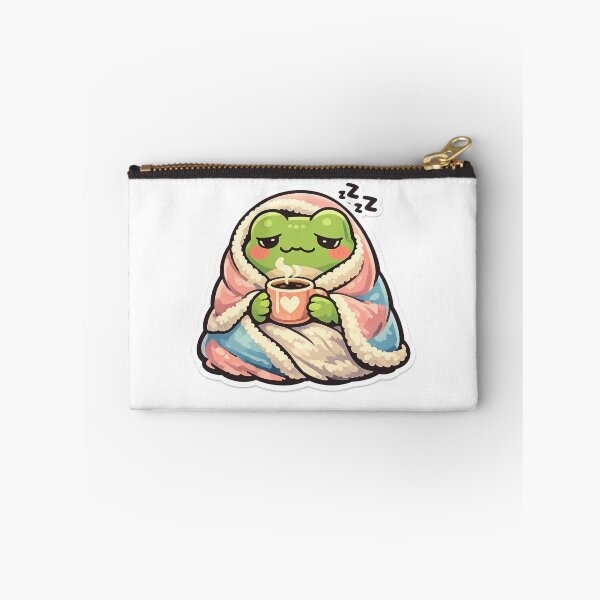 Item preview, Sleepy Frog Cozy Coffee Aesthetic Illustration | Cute Frog Art designed and sold by ArtsyExplorer.