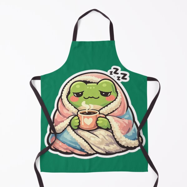 Item preview, Sleepy Frog Cozy Coffee Aesthetic Illustration | Cute Frog Art designed and sold by ArtsyExplorer.