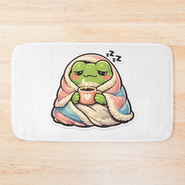Item preview, Sleepy Frog Cozy Coffee Aesthetic Illustration | Cute Frog Art designed and sold by ArtsyExplorer.