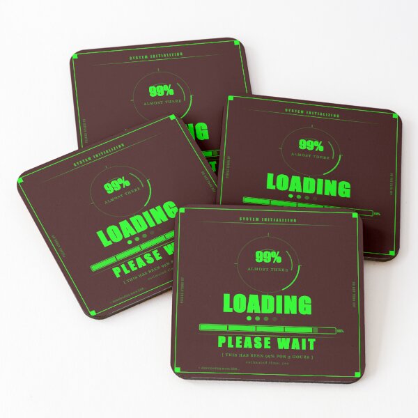 Item preview, Loading Please Wait 99 Percent Funny Gamer Humor Neon Dark designed and sold by Mega-Shopping.