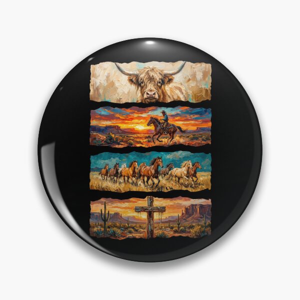Item preview, Western Desert Horses Cowboy Art Print designed and sold by dudelinart.