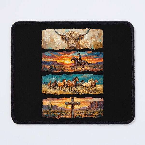 Item preview, Western Desert Horses Cowboy Art Print designed and sold by dudelinart.