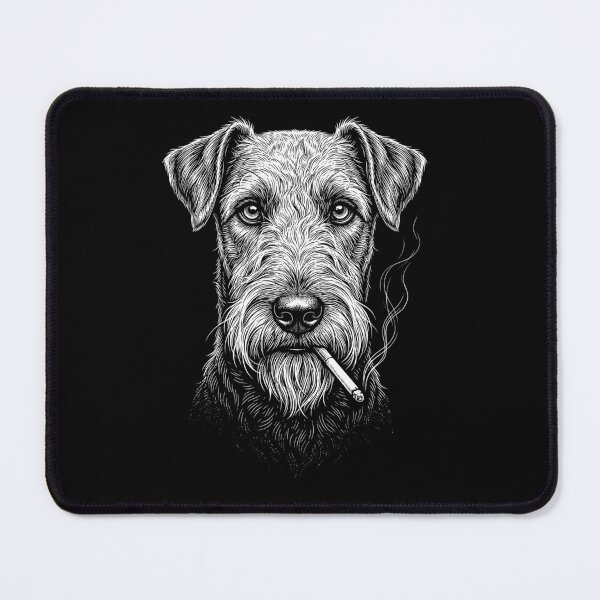 Item preview, Funny Airedale Terrier Smoking Meme Dog Owner designed and sold by DoodleTortle.