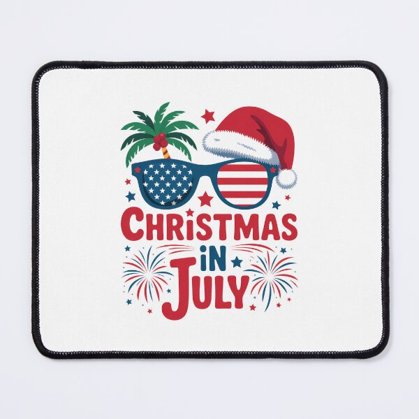 Item preview, Christmas in July Summer Beach Hawaii Santa USA Flag designed and sold by SapfireStuArt.