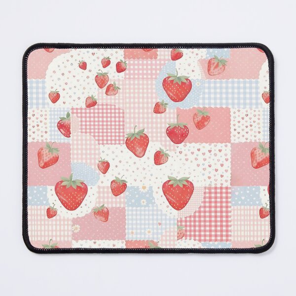 Item preview, Vintage Strawberry Patchwork Pattern designed and sold by pola-pola.