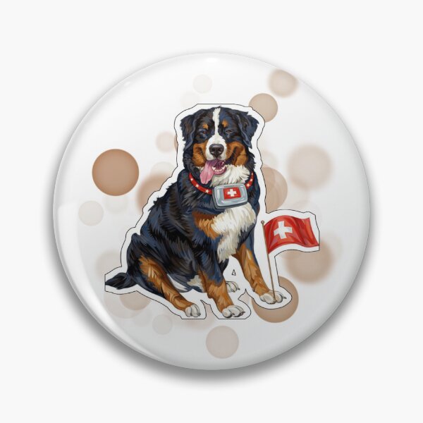 Item preview, Bernese Mountain Dog Holding Switzerland Flag Cute Design designed and sold by iamKRUK.