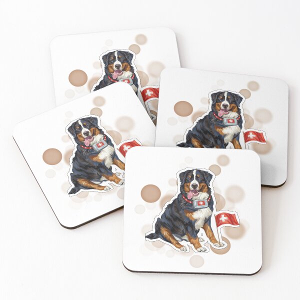 Item preview, Bernese Mountain Dog Holding Switzerland Flag Cute Design designed and sold by iamKRUK.