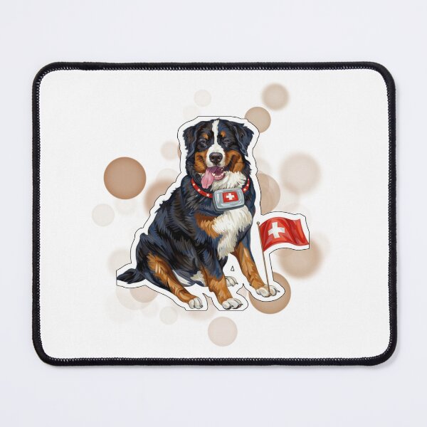 Item preview, Bernese Mountain Dog Holding Switzerland Flag Cute Design designed and sold by iamKRUK.