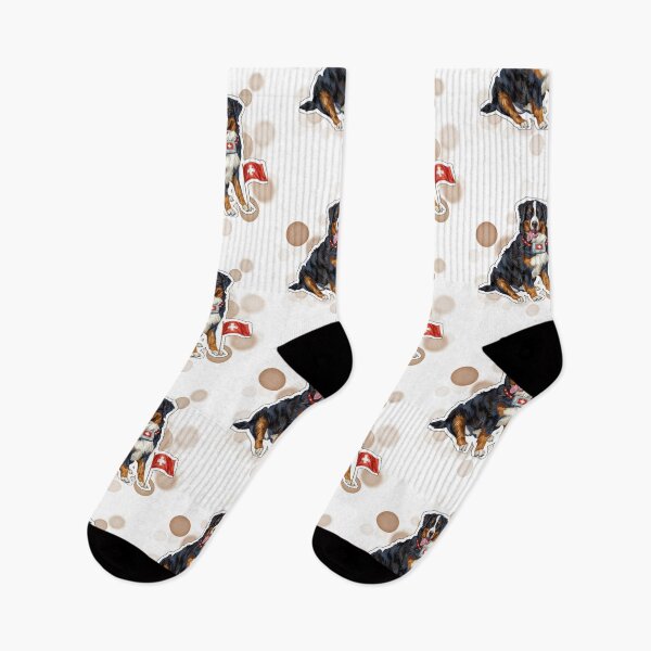 Item preview, Bernese Mountain Dog Holding Switzerland Flag Cute Design designed and sold by iamKRUK.