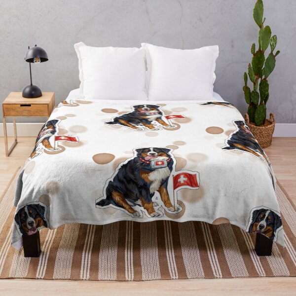 Item preview, Bernese Mountain Dog Holding Switzerland Flag Cute Design designed and sold by iamKRUK.