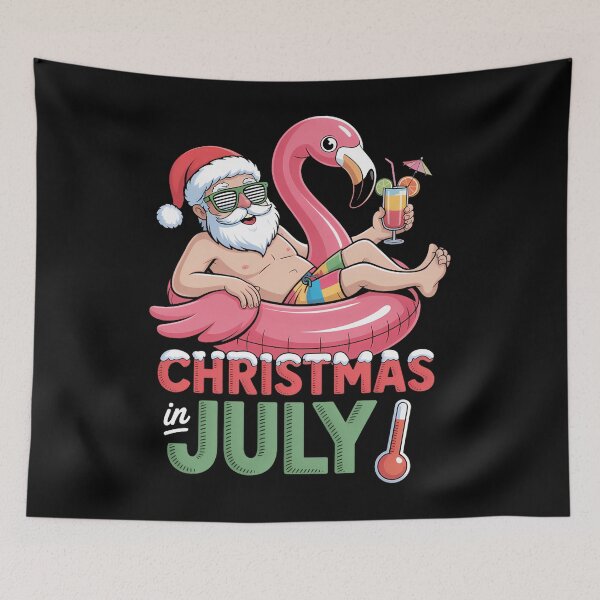 Item preview, Christmas in July Summer Flamingo Float Xmas designed and sold by SapfireStuArt.
