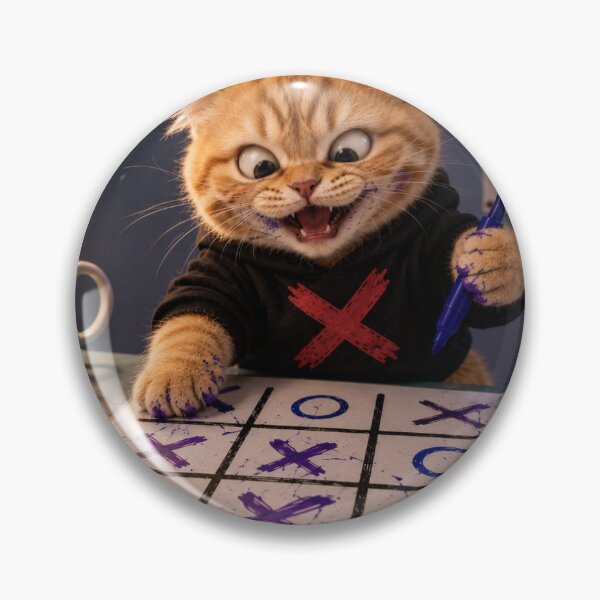 Item preview, Chaotic Orange Cat Playing Tic Tac Toe designed and sold by LovelyCatGalaxy.