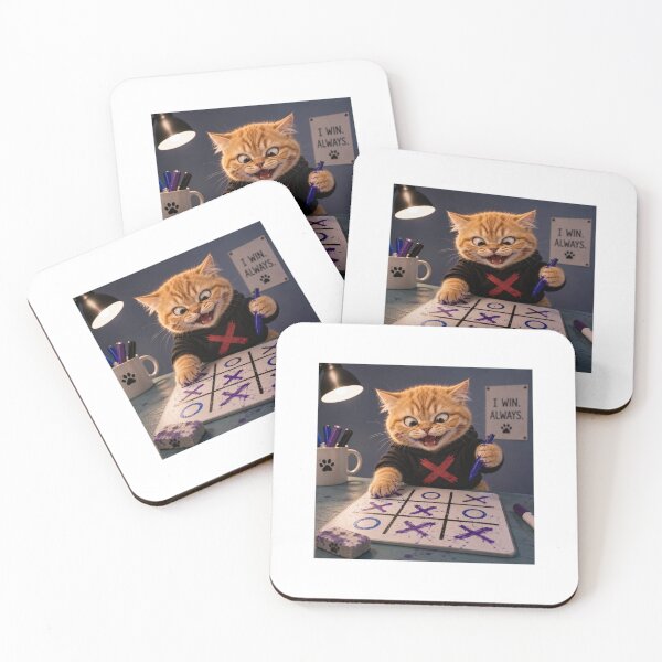 Item preview, Chaotic Orange Cat Playing Tic Tac Toe designed and sold by LovelyCatGalaxy.
