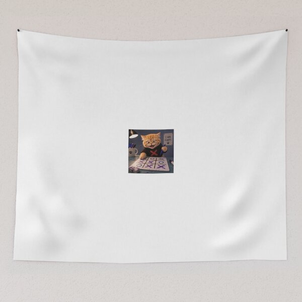 Item preview, Chaotic Orange Cat Playing Tic Tac Toe designed and sold by LovelyCatGalaxy.