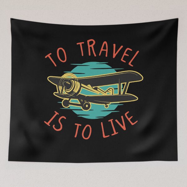 Item preview, o Travel Is To Live Vintage Airplane Adventure Design designed and sold by EichStore.