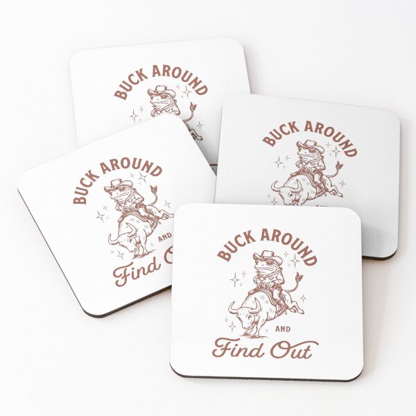Item preview, Cowboy Frog Riding a Bull — Buck Around and Find Out Retro Rodeo Illustration designed and sold by Colorful-Garden.
