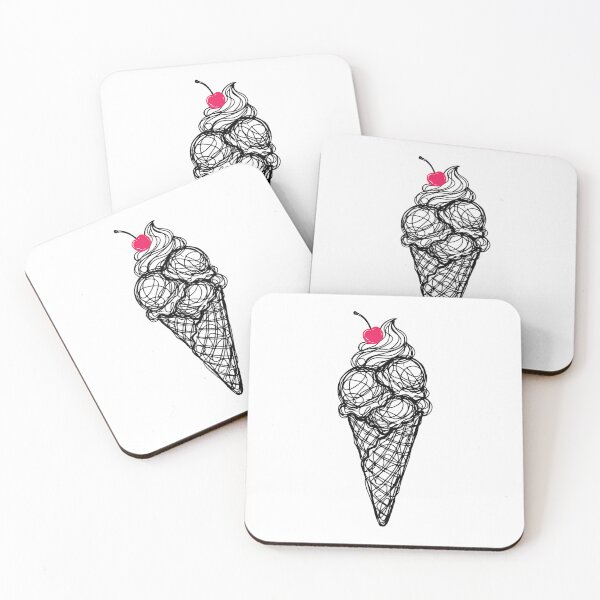 Item preview, Scribble Art Ice Cream Cone with Pink Cherry on Top designed and sold by AnAzArt.