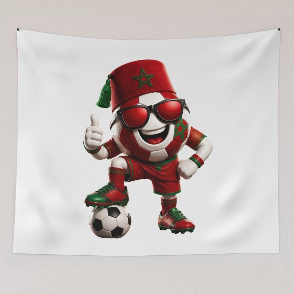 Item preview, Morocco Soccer Mascot Funny Football Cartoon Graphic designed and sold by ArtSpark Studio.