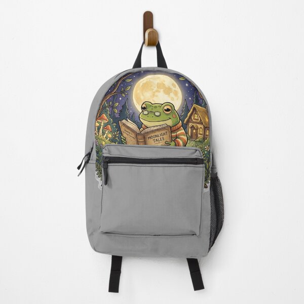 Item preview, Frog Reading Under Moonlight Cottagecore Illustration | Whimsical Cozy Frog Art designed and sold by ArtsyExplorer.