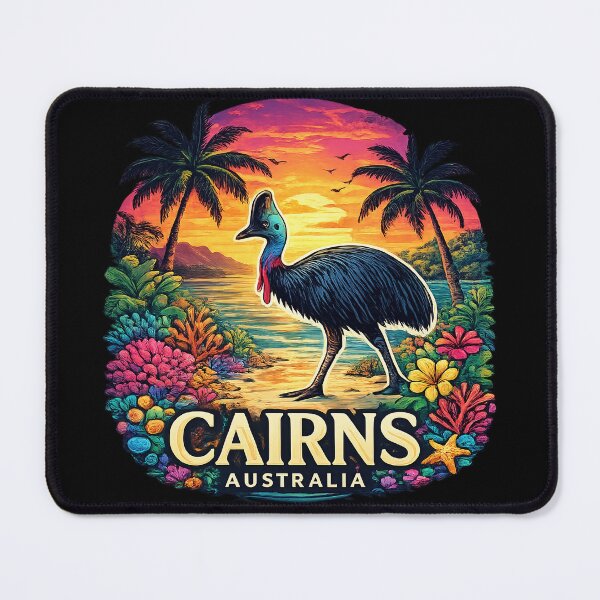 Item preview, Cairns Australia Tropical Sunset Cassowary Travel Sticker designed and sold by pod24.