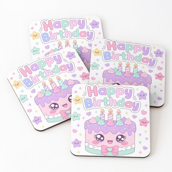 Item preview, Kawaii Birthday Cake Cute Pastel Design designed and sold by Pink-Blossoms.