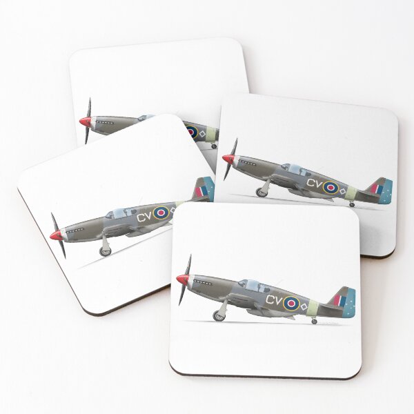 Item preview, NORTH AMERICAN AVIATION P-51 Mustang FB128 1945  designed and sold by Grubby Fingers Aircraft Illustration.
