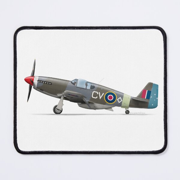 Item preview, NORTH AMERICAN AVIATION P-51 Mustang FB128 1945 designed and sold by Grubby Fingers Aircraft Illustration.