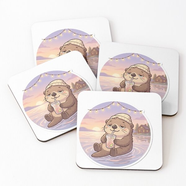 Item preview, Lazy Otter Floating – Relaxing Chill Sunset Cute Animal Aesthetic  designed and sold by SoftAuraStudi0.