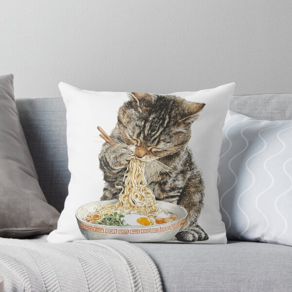 Item preview, Cute Cat Eating Ramen designed and sold by KJNihonDesigner.