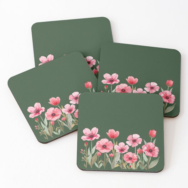 Artikelvorschau, Aquarell von rosa Blumen entworfen und verkauft von uunaa.