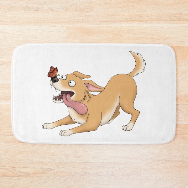 Item preview, Funny Dog With Butterfly Cartoon designed and sold by Szkicerka.