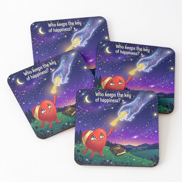 Item preview, ​Who Keeps the Key of Happiness? Cosmic Heart Art designed and sold by NadinGerasi.