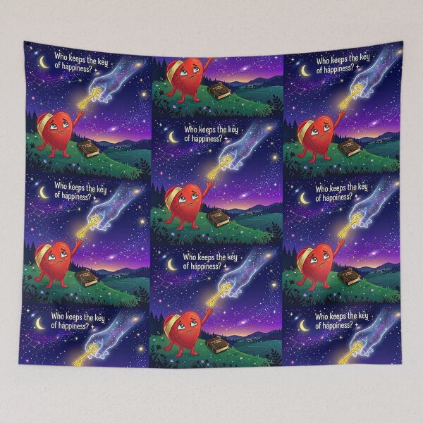 Item preview, ​Who Keeps the Key of Happiness? Cosmic Heart Art designed and sold by NadinGerasi.