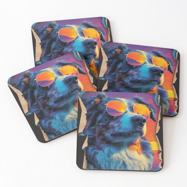 Item preview, Australian Shepherd in Sunglasses Funny Aussie Dog Sunset designed and sold by Littermin.