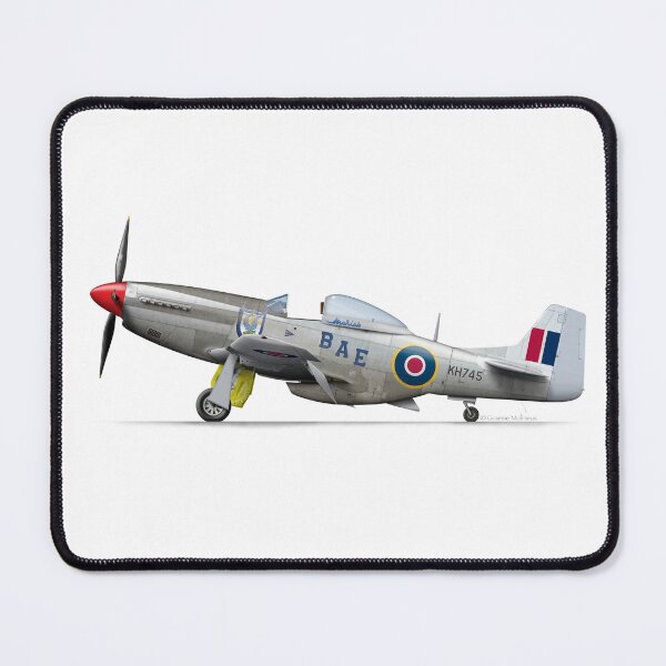 Item preview, North American Aviation Mustang KH745 1945 designed and sold by Grubby Fingers Aircraft Illustration.