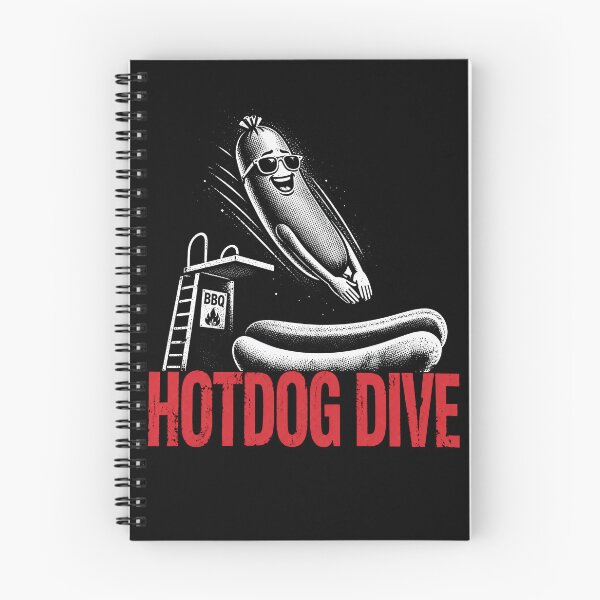 Item preview, Hot Dog Dive Funny BBQ Summer Food Pun Design designed and sold by PosiMCreations.