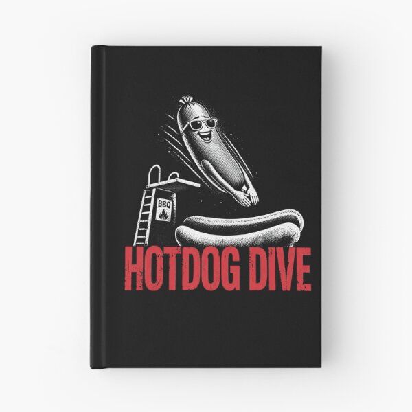 Item preview, Hot Dog Dive Funny BBQ Summer Food Pun Design designed and sold by PosiMCreations.