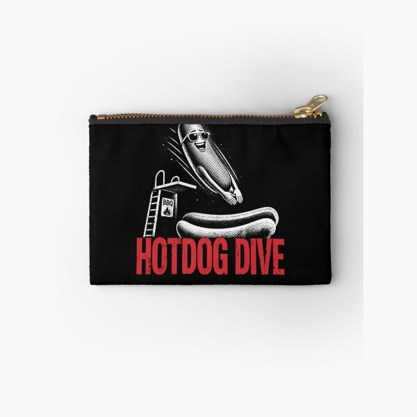 Item preview, Hot Dog Dive Funny BBQ Summer Food Pun Design designed and sold by PosiMCreations.