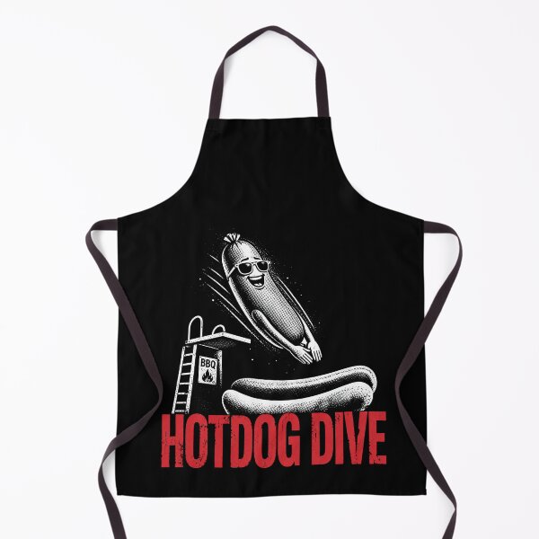 Item preview, Hot Dog Dive Funny BBQ Summer Food Pun Design designed and sold by PosiMCreations.