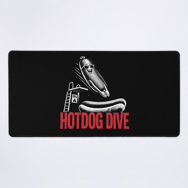 Item preview, Hot Dog Dive Funny BBQ Summer Food Pun Design designed and sold by PosiMCreations.