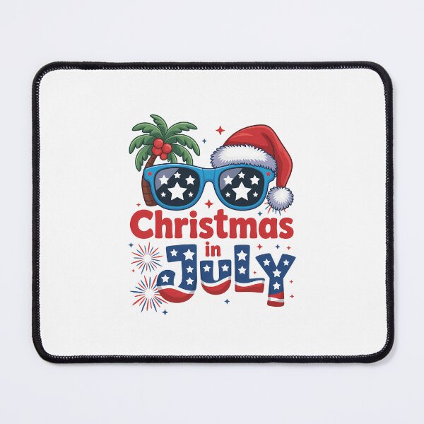Item preview, Christmas In July Summer Beach Hawaii Santa USA Flag designed and sold by SapfireStuArt.