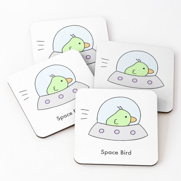 Item preview, Green Space Bird Alien UFO designed and sold by LesleySilly.