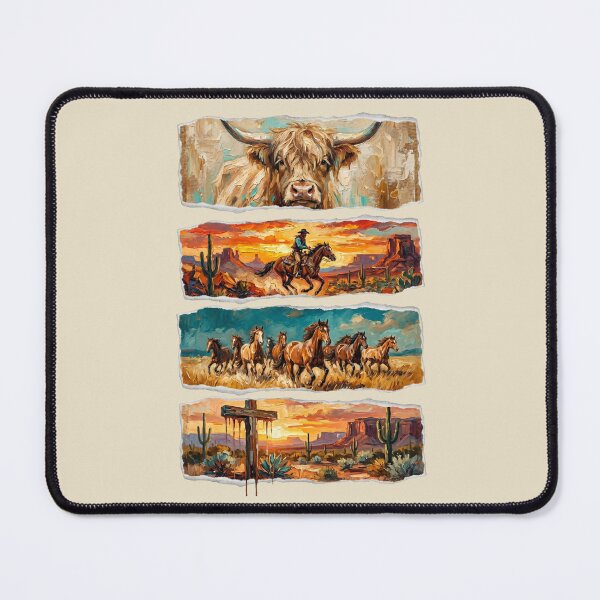 Item preview, Western Desert Horses Cowboy Art Print designed and sold by dudelinart.
