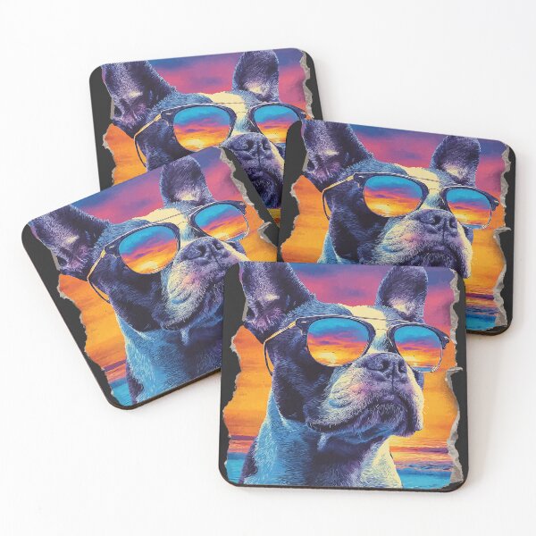 Item preview, Boston Terrier in Sunglasses Sunset Beach Bostie Dog Summer designed and sold by Littermin.