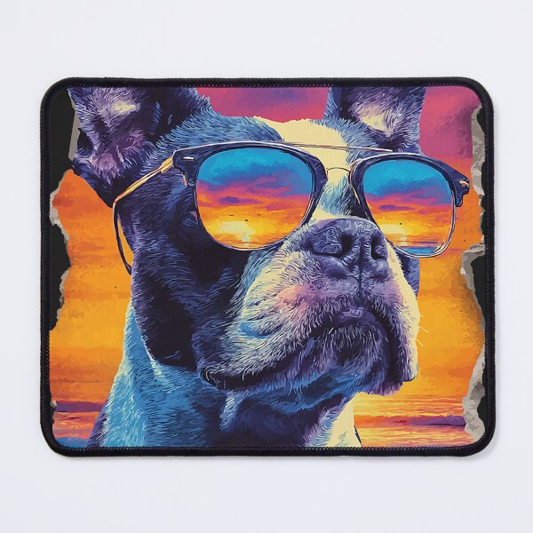 Item preview, Boston Terrier in Sunglasses Sunset Beach Bostie Dog Summer designed and sold by Littermin.