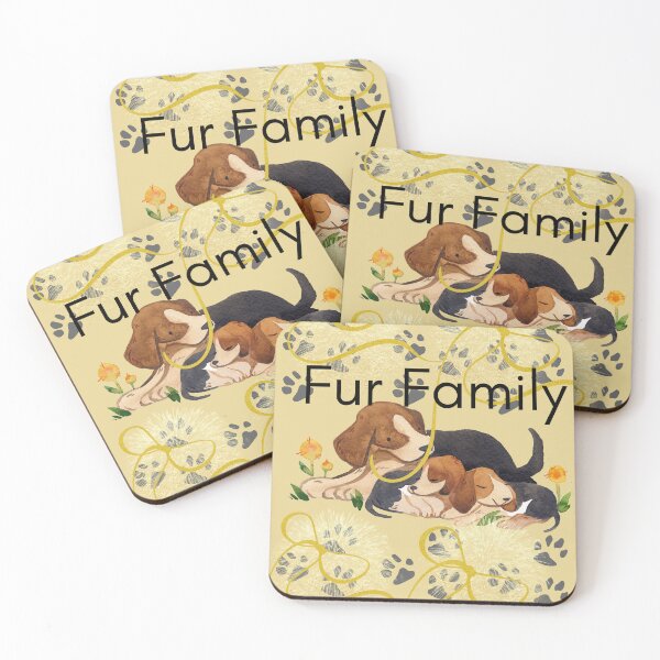 Item preview, Fur Family Beagle Puppies Paw Print Watercolor Dog Art Print designed and sold by Extremeallie.