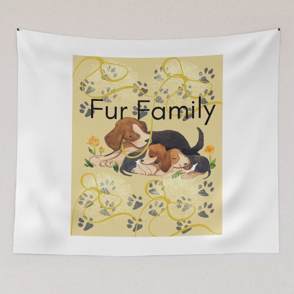 Item preview, Fur Family Beagle Puppies Paw Print Watercolor Dog Art Print designed and sold by Extremeallie.