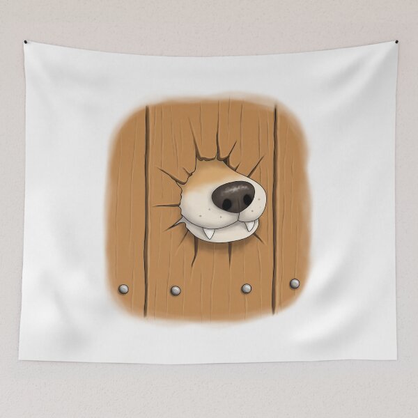 Item preview, Funny Dog Stuck In Fence Hole designed and sold by Szkicerka.